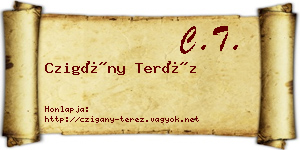 Czigány Teréz névjegykártya